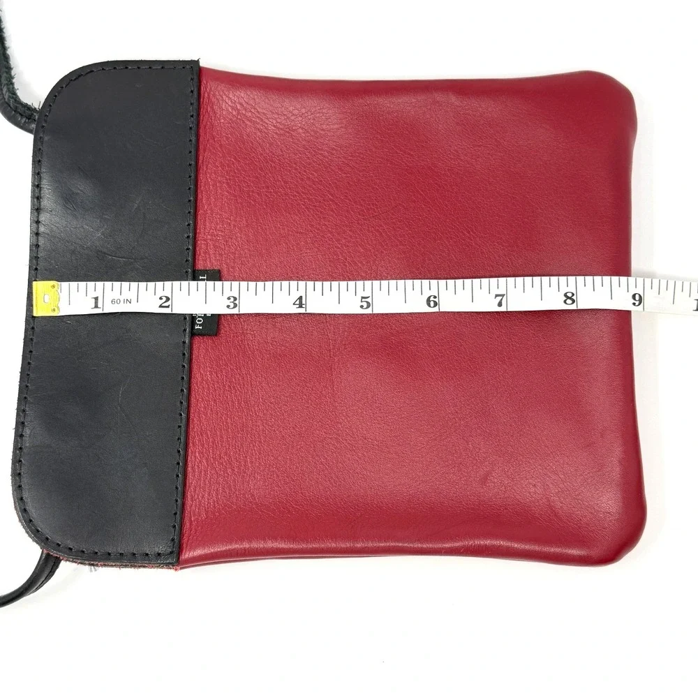 Matt Fothergill Pub Bag Leather Crossbody Red Black Small‎